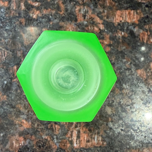 Vintage Uranium Green Glass Perfume Bottle - Picture 4 of 5